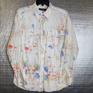 Ralph Lauren Floral Print Women Shirt - White, Blue, Red